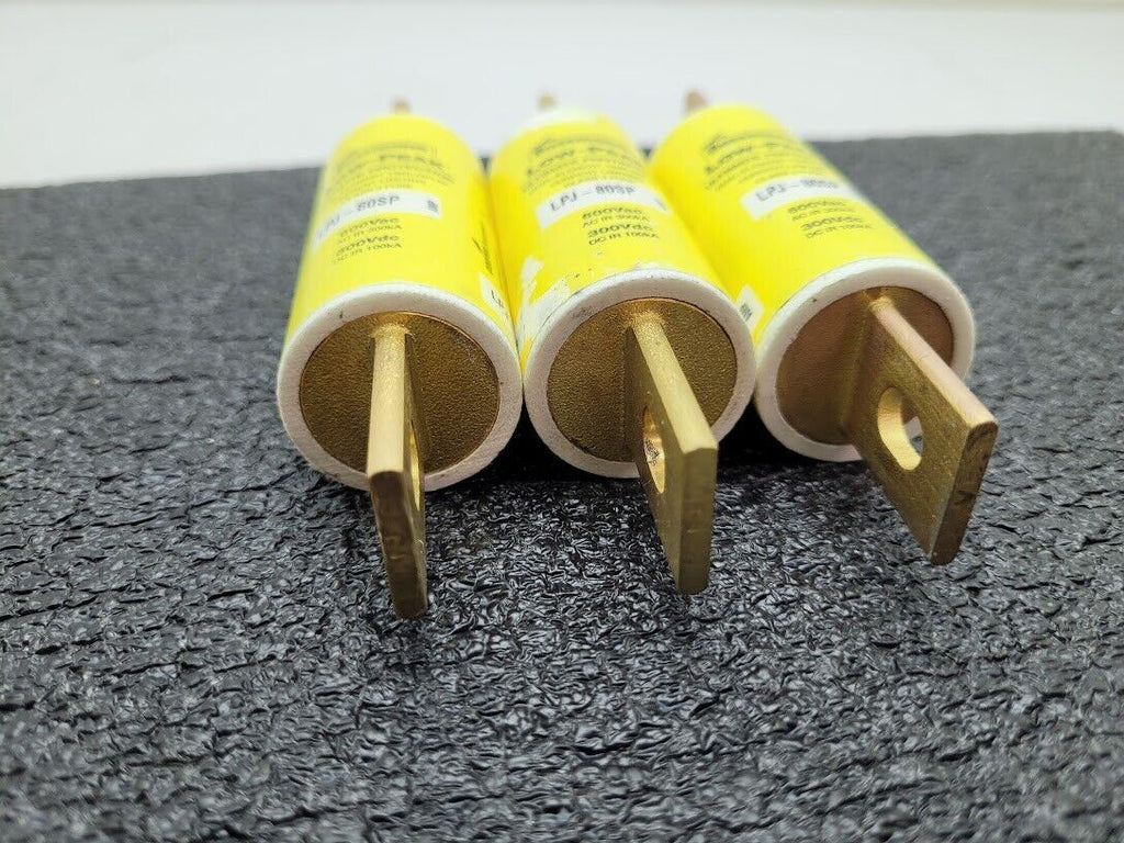 3 Pack Bussmann LPJ-80SP Class J Low-Peak Dual-Element Time Delay Fuses 600V 80A