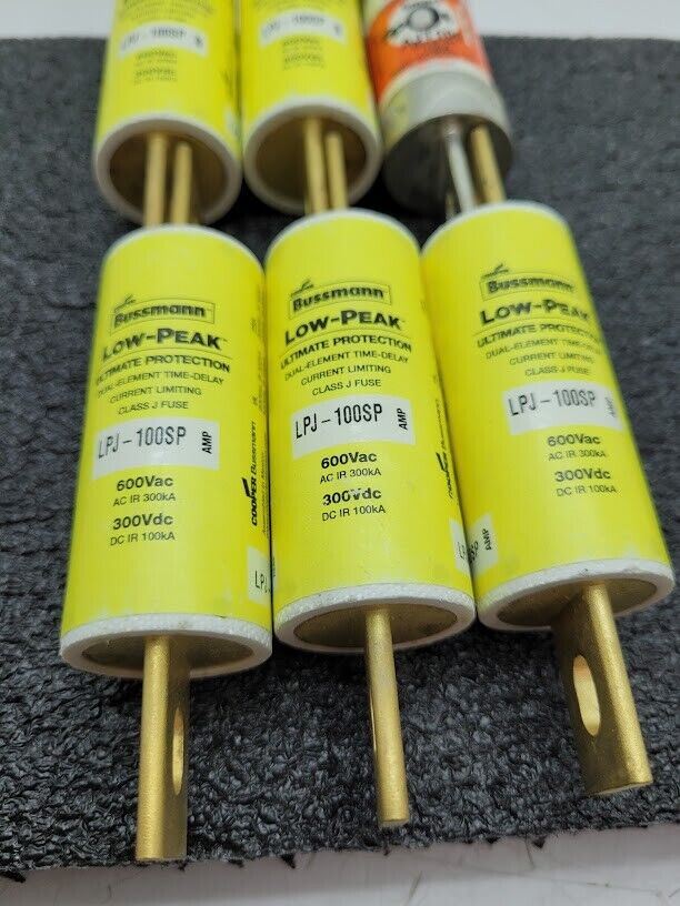 6 Pack LPJ-100SP Class J Low-Peak Dual-Element Time Delay Fuse 600V 100A