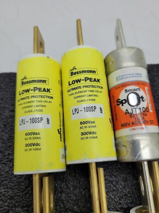 6 Pack LPJ-100SP Class J Low-Peak Dual-Element Time Delay Fuse 600V 100A