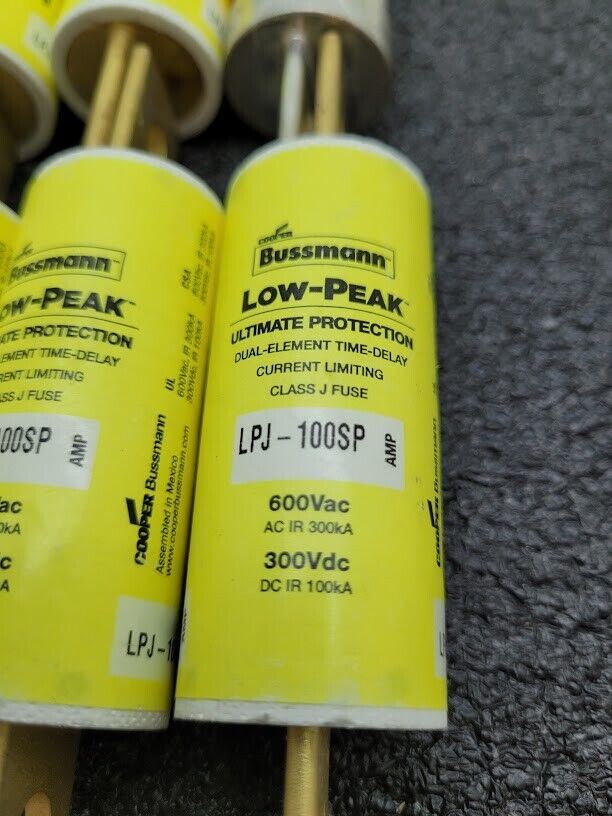 6 Pack LPJ-100SP Class J Low-Peak Dual-Element Time Delay Fuse 600V 100A