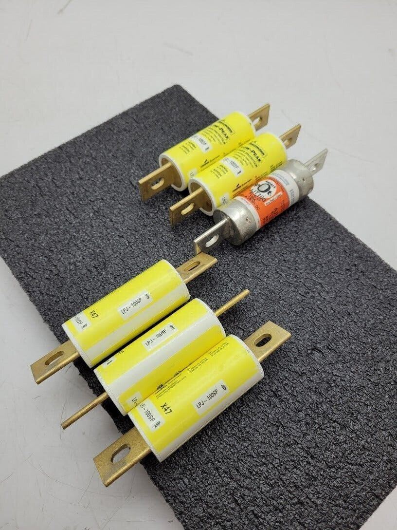 6 Pack LPJ-100SP Class J Low-Peak Dual-Element Time Delay Fuse 600V 100A