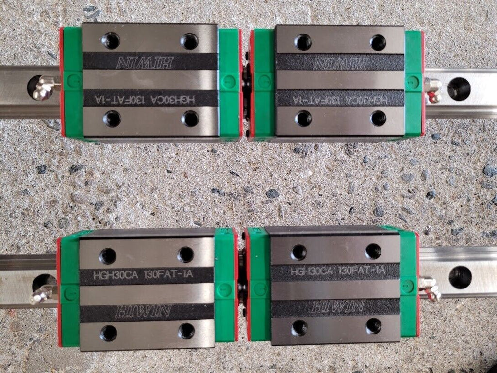 Hiwin HGR30C Linear Guide Rail HGR30 117" 2989mm 4x HGH30CA 130FAT-1A Blocks