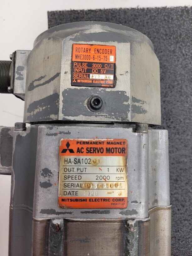 Mitsubishi HA-SA102CT AC Servo Motor 1Kw MHE3000-6-15-75-A Encoder Citizen E-32