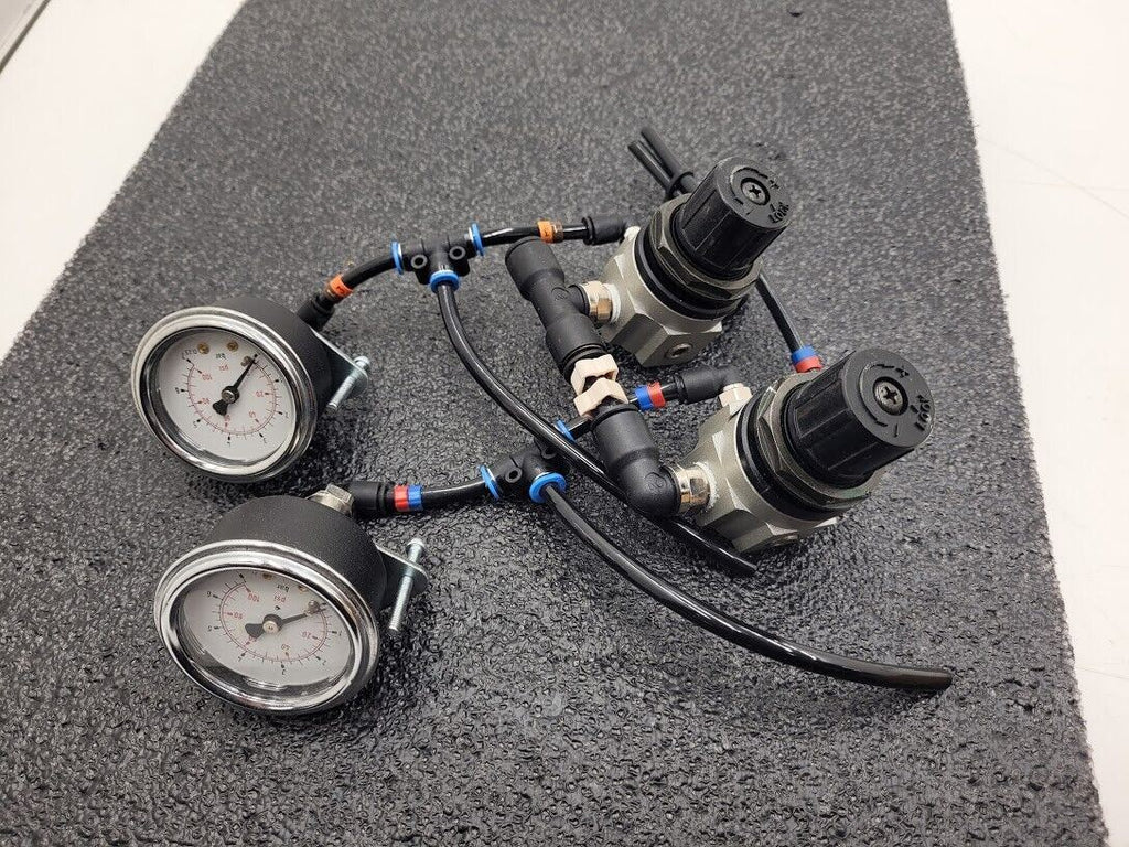 SMC Panel Mounted 2x AR111-02-X102 Regulator 2x Gauge Setup 100PSI with Clips