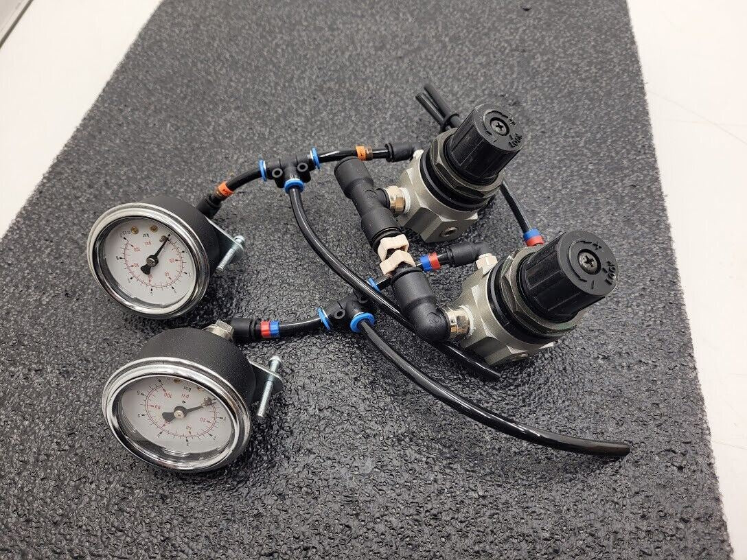 SMC Panel Mounted 2x AR111-02-X102 Regulator 2x Gauge Setup 100PSI with Clips