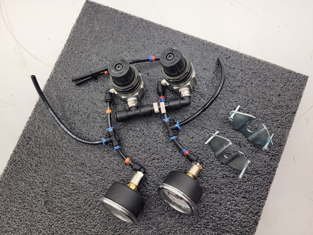 SMC Panel Mounted 2x AR111-02-X102 Regulator 2x Gauge Setup 100PSI with Clips