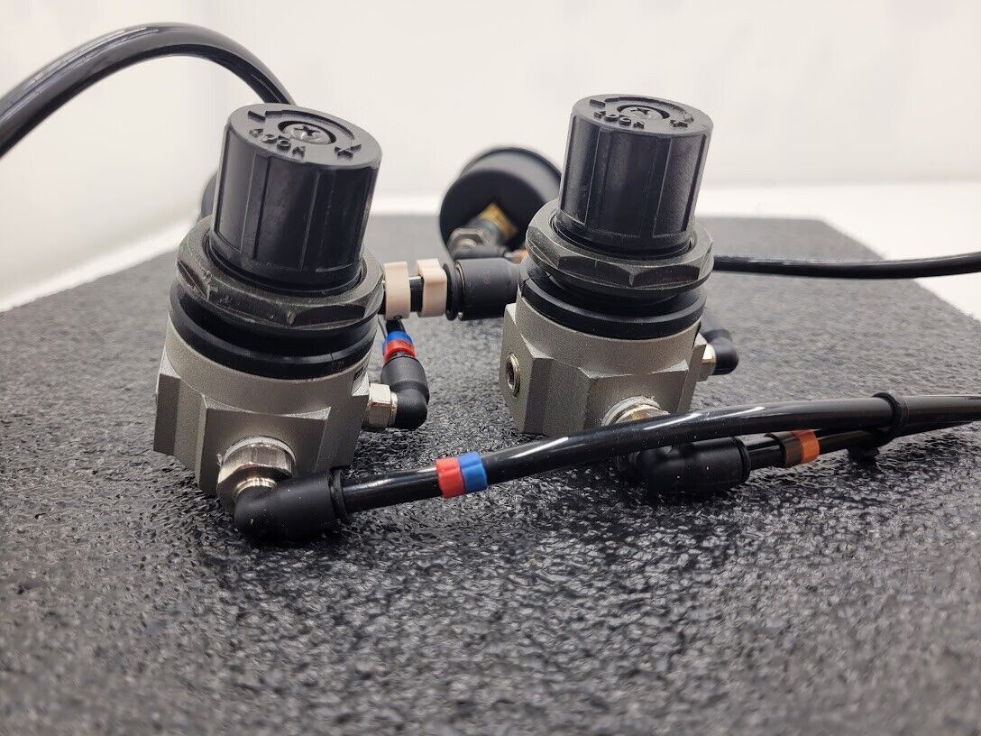 SMC Panel Mounted 2x AR111-02-X102 Regulator 2x Gauge Setup 100PSI with Clips