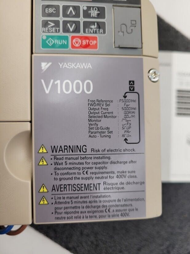 Yaskawa CIMR-VCBA0006BAA 1.1kW General Purpose AC Motor Drive 1PH In 3PH Out