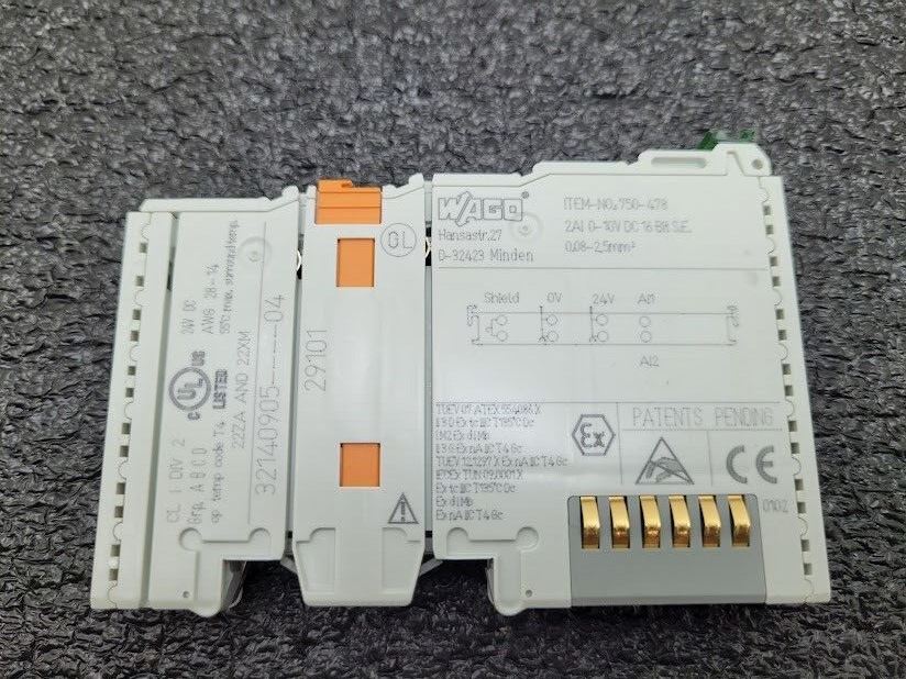 WAGO 750-478 2-Channel Analog Voltage Input 0-10 VDC Single-Ended 16 bit