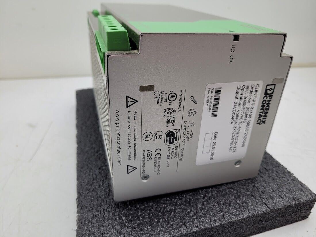 Phoenix Contact 2938646 QUINT-PS-3X400-500AC/24DC/40 Power Supply Working Pull