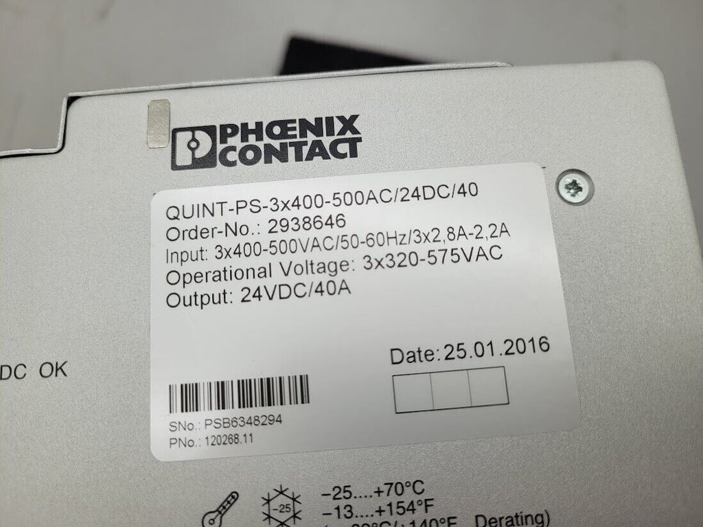 Phoenix Contact 2938646 QUINT-PS-3X400-500AC/24DC/40 Power Supply Working Pull