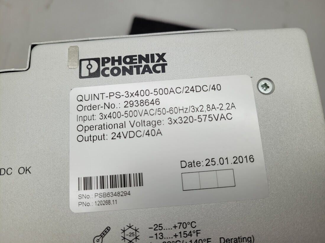 Phoenix Contact 2938646 QUINT-PS-3X400-500AC/24DC/40 Power Supply Working Pull