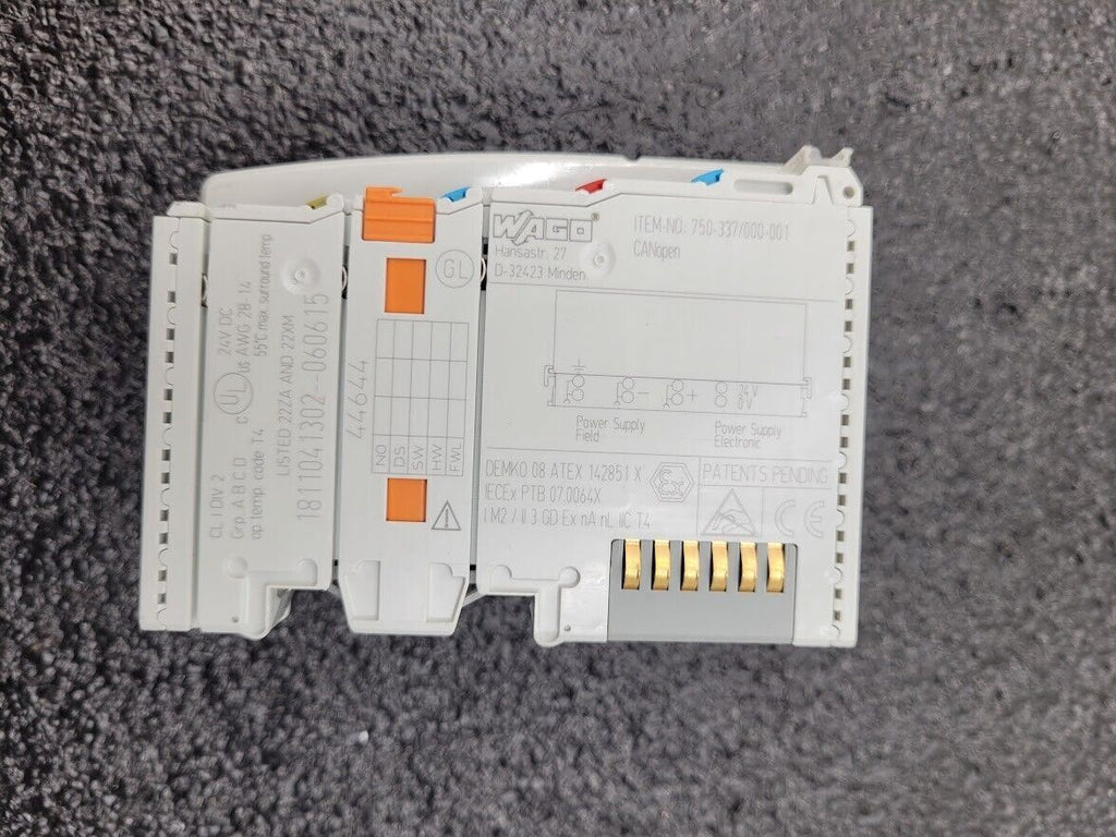 Wago 750-377 CANopen I/O System Fieldbus Coupler 24VDC DIN Rail 02-060615