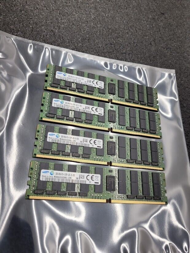 Lot of 4 Samsung 32GB 4DRx4 PC4-2133P M386A4G40DM0-CPB PC4 ECC Ram 128GB total