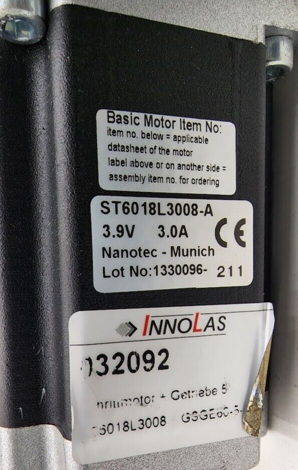 Nanotec Innolas GSGE60-5-1 Worm Gearbox w/ ST6018L3008-A Stepper Motor NEMA 24