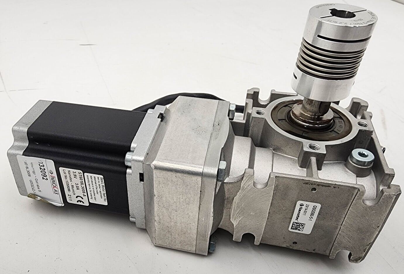Nanotec Innolas GSGE60-5-1 Worm Gearbox w/ ST6018L3008-A Stepper Motor NEMA 24