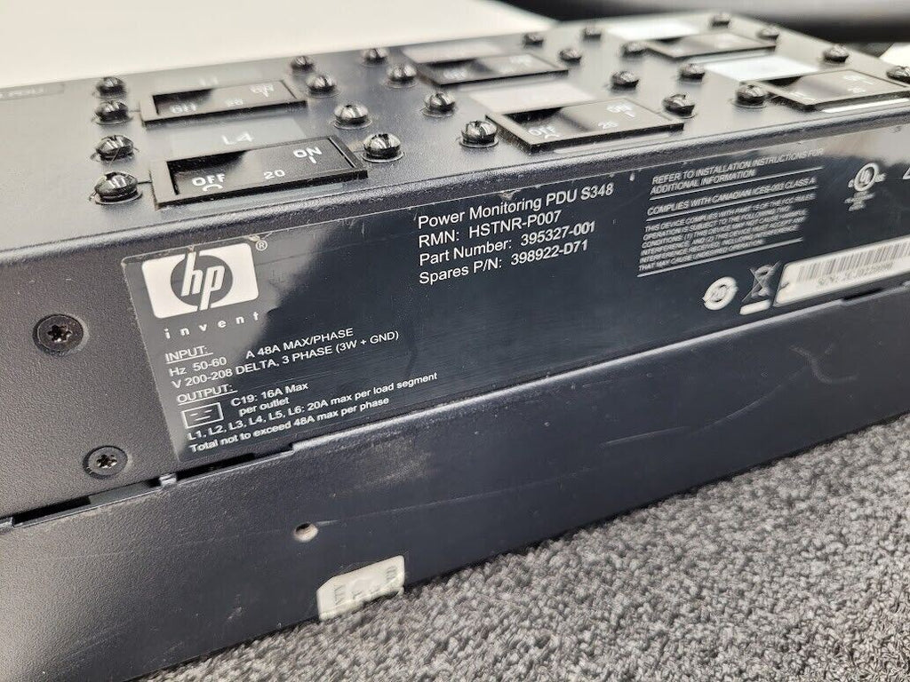 HP 398922-D71 Power Monitoring PDU S348 3PH 48A 395327-001 AF400A Monitor Module