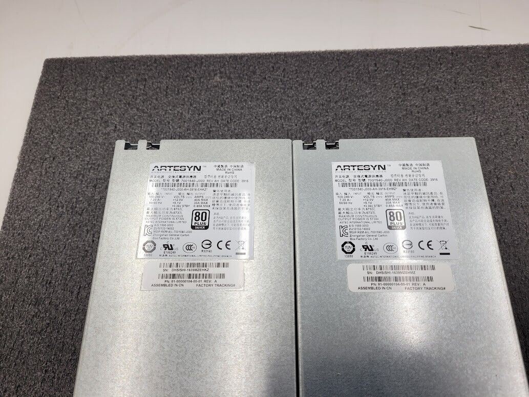 2x HP 814665-001 595W MSA 20x0 Power Supply PSU 7001540-J000 81-00000104-00-01