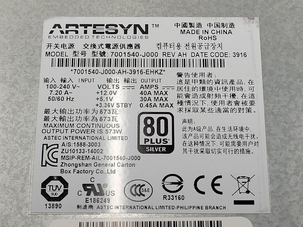 2x HP 814665-001 595W MSA 20x0 Power Supply PSU 7001540-J000 81-00000104-00-01