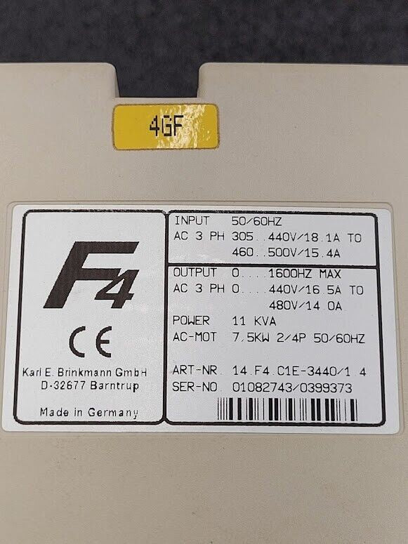 KEB Combivert 14.F4 C1E-3440/1 4 10HP Spindle Motor Drive SCM Tech 80 1600Hz