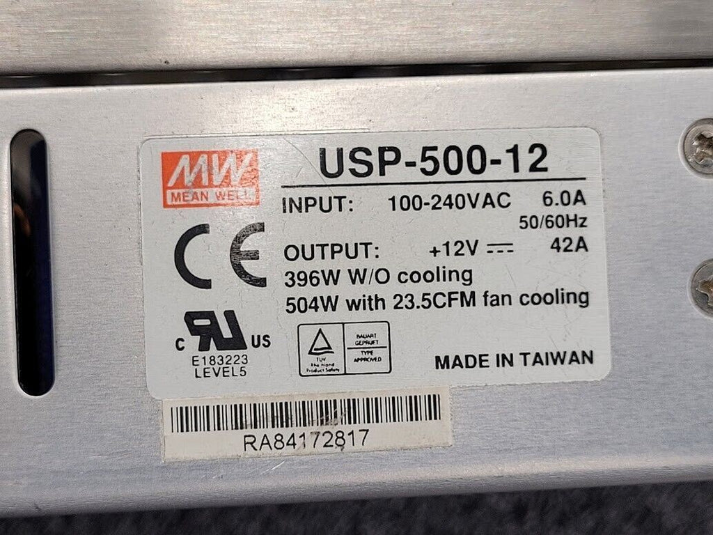 MeanWell USP-500-12 DC Power Supply 12VDC 42A Out 100-240VAC 50/60Hz Input 400W