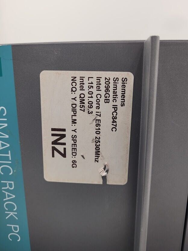 Siemens 6AG4114-1RR22-2BX6 Simatic PROFINET Rack PC IPC847C i7-640 4Gb NO Top