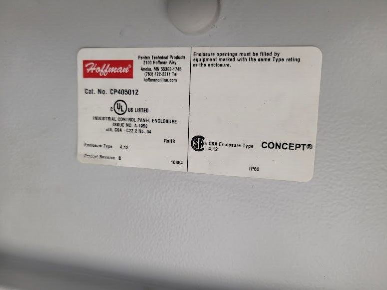 Hoffman NVent Control Panel Enclosure CP405012 Concept Hmi 400x500x120mm Unit A