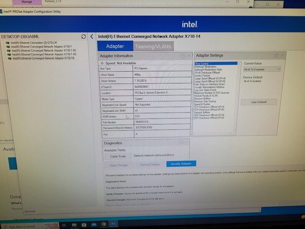 Intel 4 Port Ethernet Converged Network Adapter X710-T4 X710T4G1P5