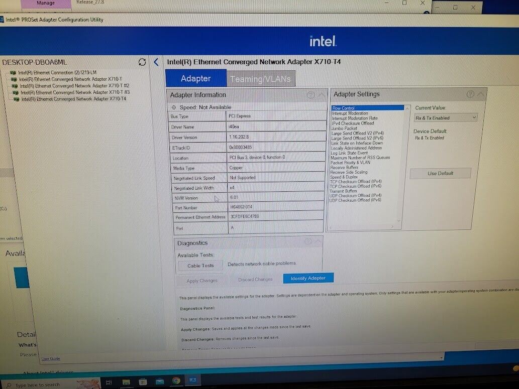 Intel 4 Port Ethernet Converged Network Adapter X710-T4 X710T4G1P5
