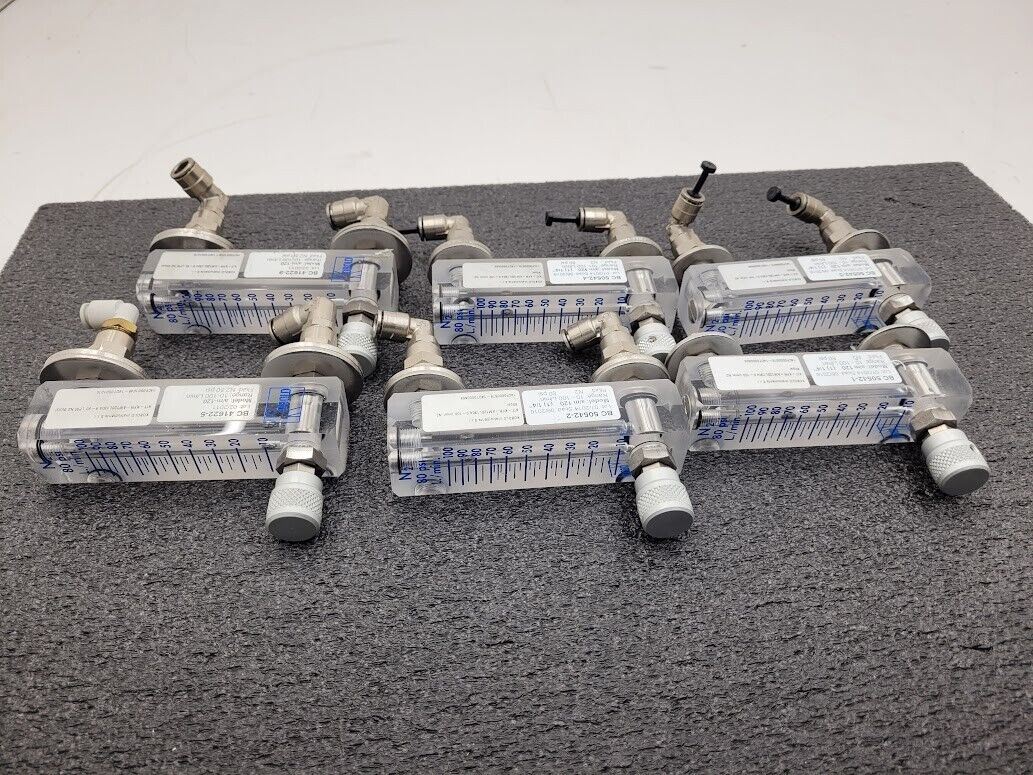 Lot of 6 Kobold 80 PSI N2 Nitrogen 10-100 L/min Adjustable Flow Meter AM120