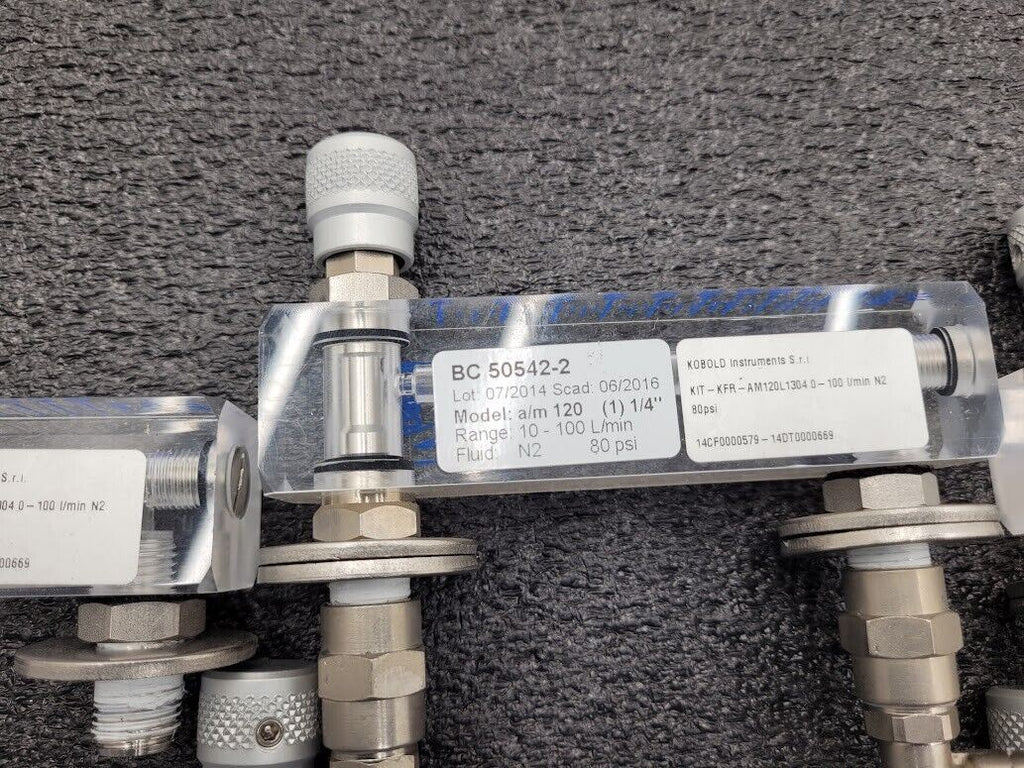 Lot of 6 Kobold 80 PSI N2 Nitrogen 10-100 L/min Adjustable Flow Meter AM120