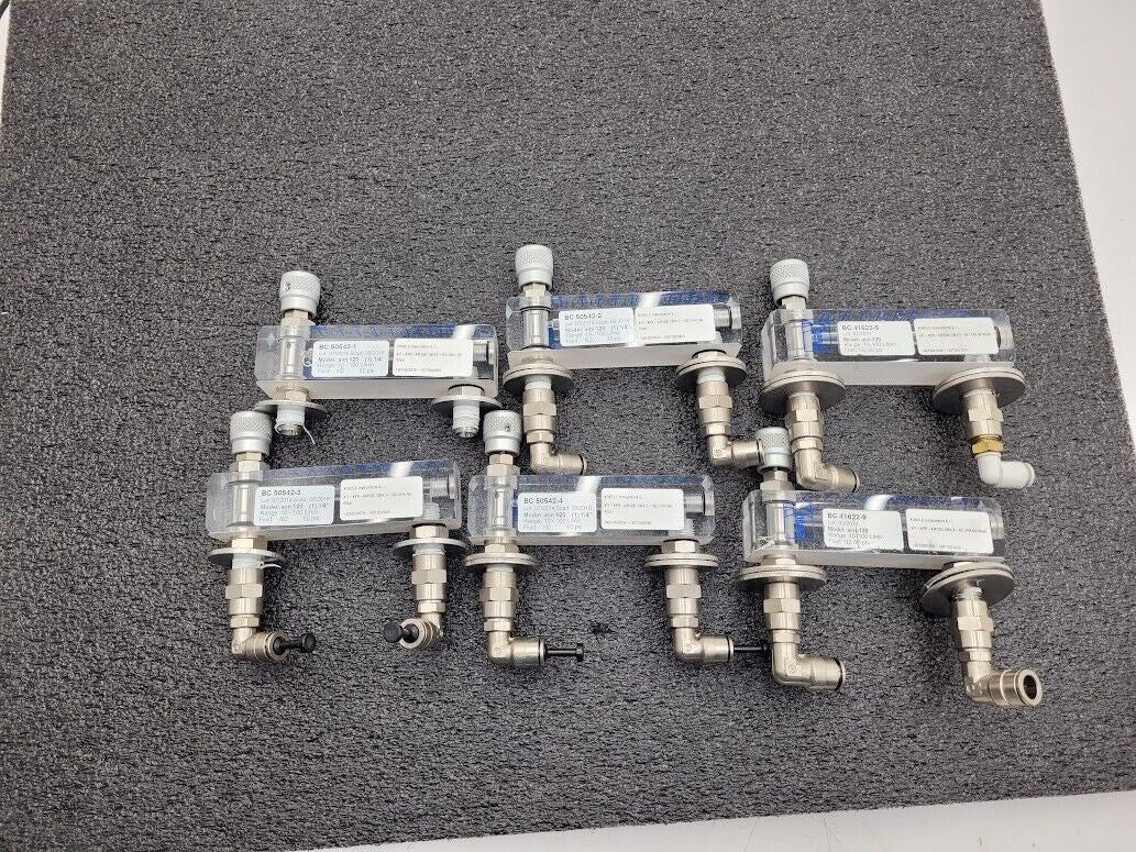 Lot of 6 Kobold 80 PSI N2 Nitrogen 10-100 L/min Adjustable Flow Meter AM120