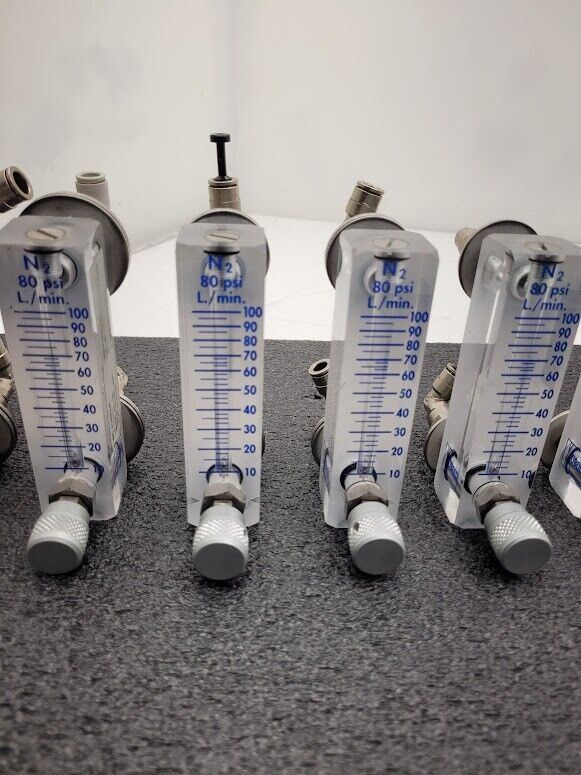 Lot of 6 Kobold 80 PSI N2 Nitrogen 10-100 L/min Adjustable Flow Meter AM120