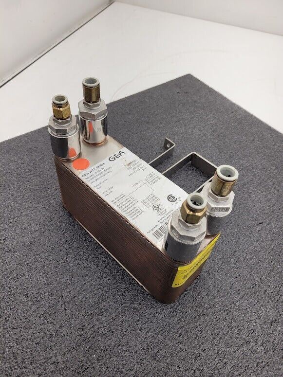 GEA GBS 100M-40 Brazed Plate Heat Exchanger 8"x4"x3" 40 Plates 450PSI 0.5l/0.48l