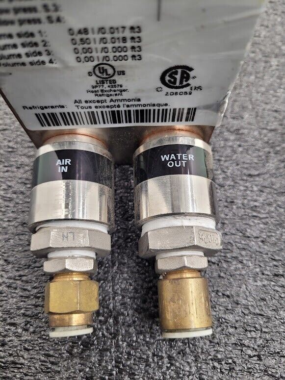 GEA GBS 100M-40 Brazed Plate Heat Exchanger 8"x4"x3" 40 Plates 450PSI 0.5l/0.48l