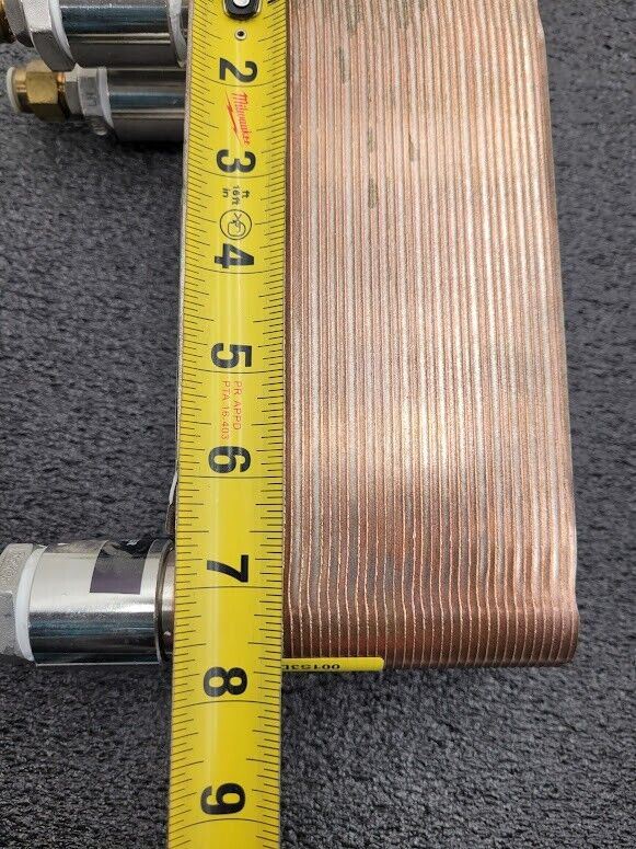 GEA GBS 100M-40 Brazed Plate Heat Exchanger 8"x4"x3" 40 Plates 450PSI 0.5l/0.48l