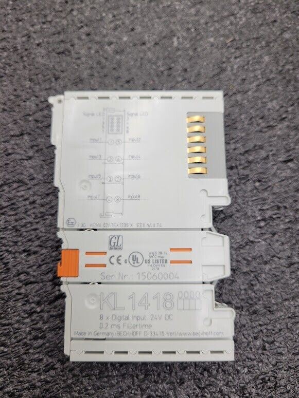 Beckhoff KL1418 8x Digital Input Terminal Module 24VDC 0.2 ms Filter Time