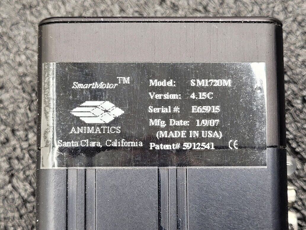 Animatics SmartMotor SM1720M w/ GH17P10 10:1 Gearhead Working Pull, Guaranteed.