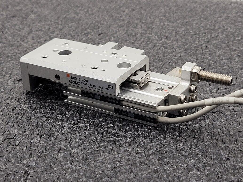 SMC MXS6-20 Pneumatic Dual Rod Cylinder Slide D-F9PW Sensors MXS6-20A-M9PWL-X11
