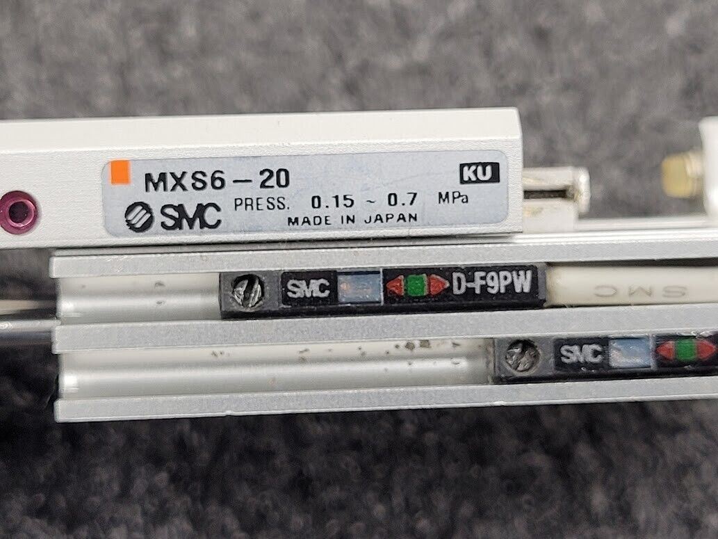 SMC MXS6-20 Pneumatic Dual Rod Cylinder Slide D-F9PW Sensors MXS6-20A-M9PWL-X11