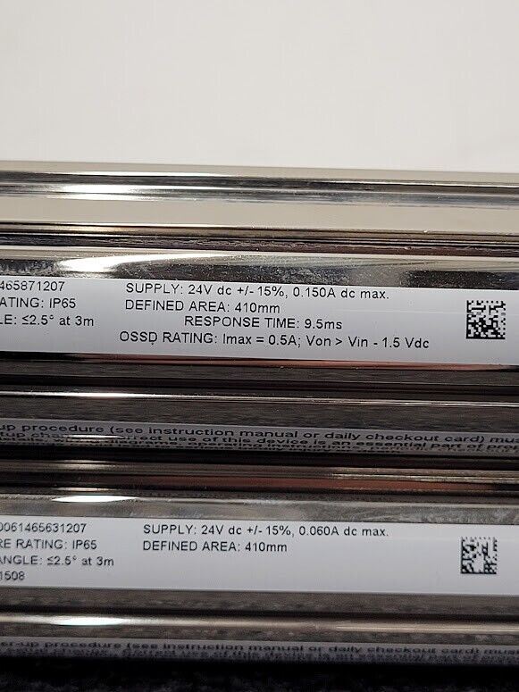 Banner SLPE25-410NP8 SLPR25-410NP8 Light Curtain Kit 410mm Long 0.1-7m Range 24V