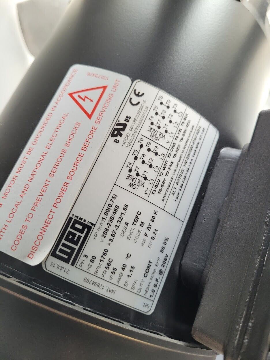 Cincinnati Fan Axial Duct Fan Ventilator DDF-18 208-230/460VAC 3PH 1760rpm 1HP