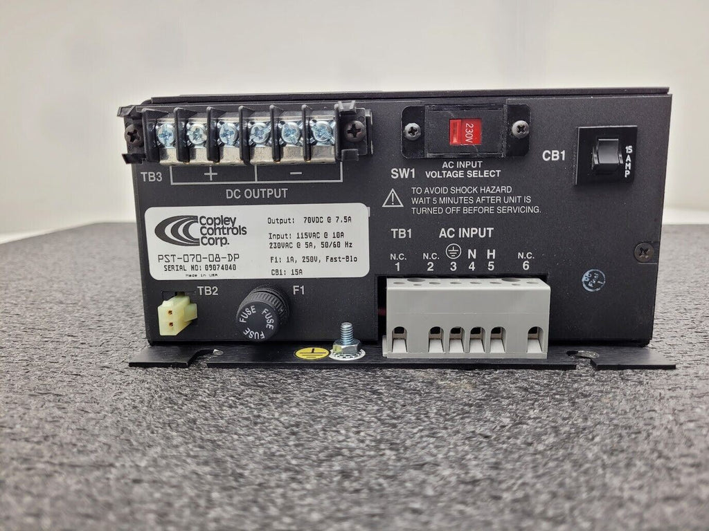Copley Controls PST-070-08-DP 70VDC 7.5A 525W DC Power Supply 115-230VAC Input