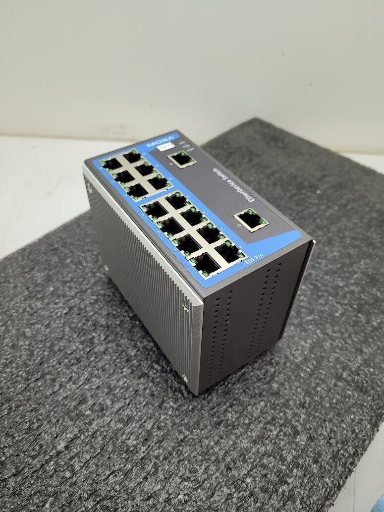 Moxa Industrial Network DIN RAIL Ethernet Switch EDS-316-T  Unmanaged 16 Port