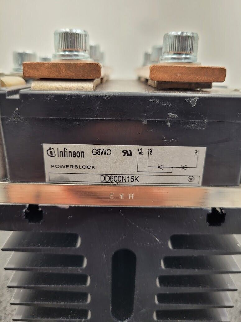 3x Infineon Powerblock DD600N16K Integrated Heatsink + Bussbar 3PH to DC Power