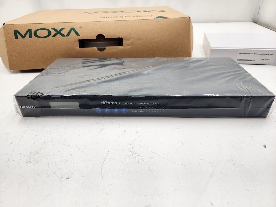 NEW in Box MOXA Nport 5610 8 Port RS-232 Device Server 48VDC 5610-8-48V