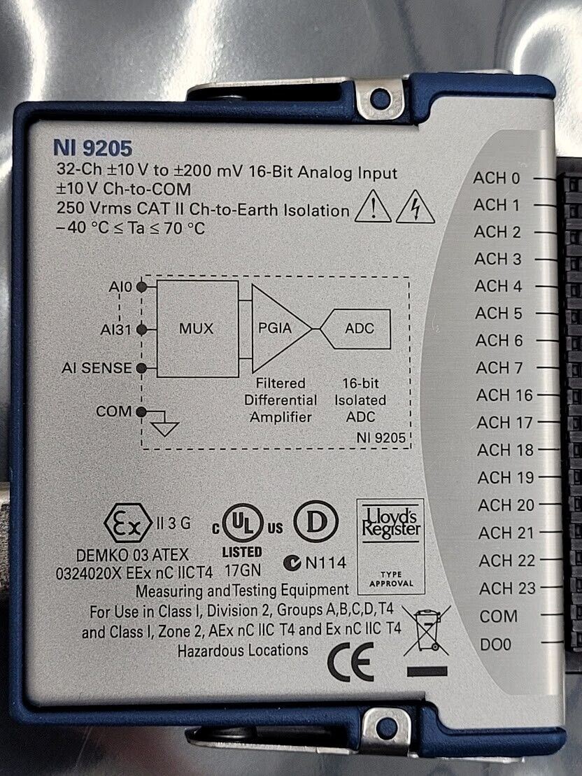 NI9205 ±10 V 250 kS/s 16-Bit 32-Channel C Series Voltage Analog Input Module