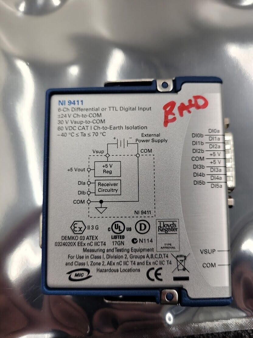 National Instruments NI 9411 6-Channel Differential TTL Digital Input Module