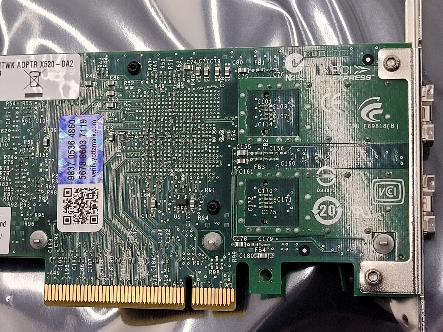 Intel X520-DA2 Dual Port SFP+ 10GbE NIC Adapter Full Height PCI