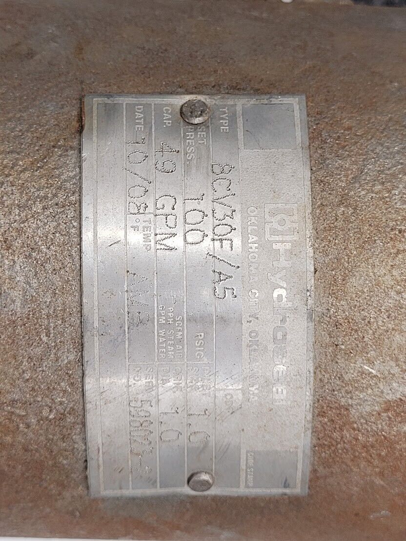 Hydroseal 1" 100PSI One Way Valve 49GPM Stainless Steel 316SS 8CV30F/A5